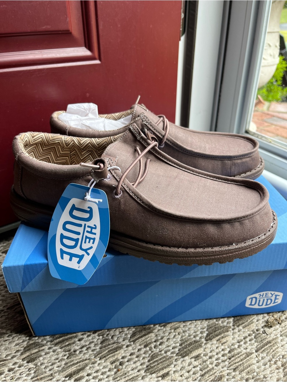Hey Dude Brown Canvas Slip-On Men’s Casual Shoes